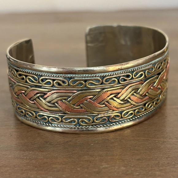 Jewelry - TIBETAN COPPER & BRASS BRAIDED CUFF BRACELET